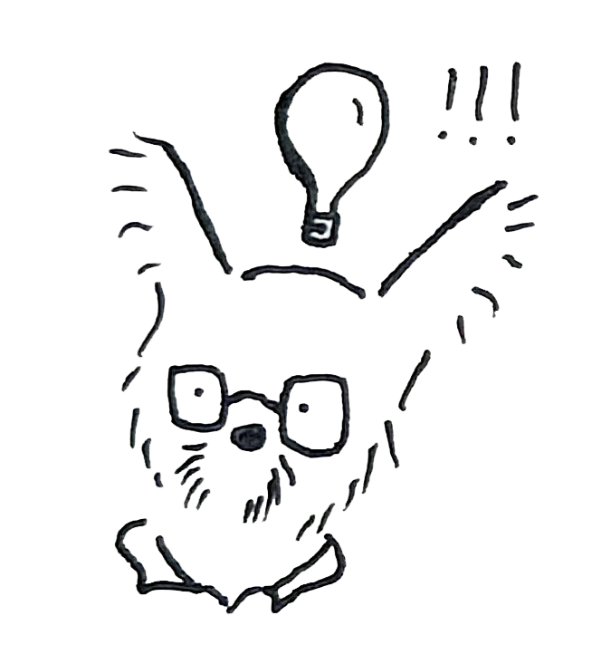 Frank with a lightbulb idea